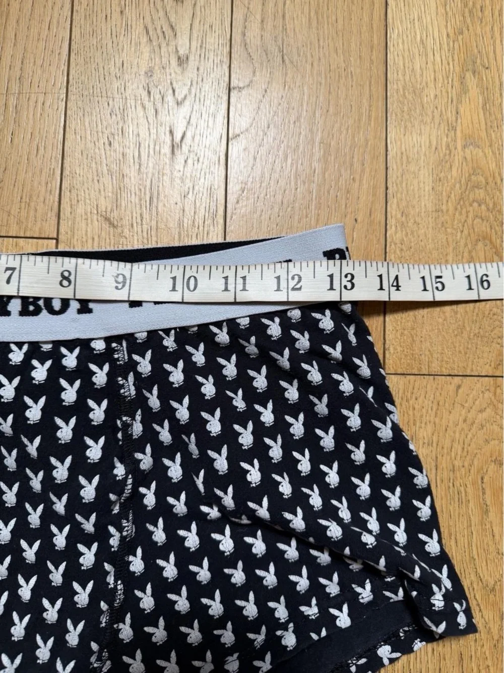 PLAYBOY Black Boxer Briefs with White Bunny Print